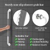 MUNZONG 32in White Shower Grab Bar w/ Gray Anti-Slip Rubber Grip - 4 of 4
