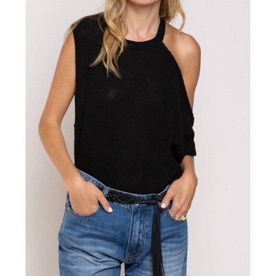 Women's One Shoulder Ribbed Top - POL