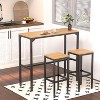 COWLOWN 3 Piece Patio Bar Set, Rectangular Pub Height Table and 2 Bar Stools, Perfect for Balcony and Porch Outdoor Areas - 3 of 4