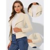 Allegra K Women's Faux Suede Lapel Draped Outwear Open Front Jacket - 2 of 4