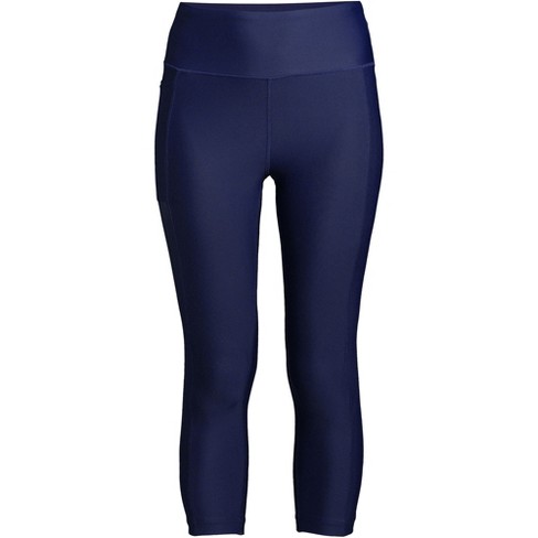 Lands' End Women's Plus Size Chlorine Resistant High Waisted Modest Swim  Leggings with UPF 50 - 3X - Deep Sea Navy
