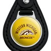 Western Michigan University Broncos Black Leather Keychain - 3 of 4