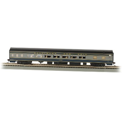Bachmann Trains 14203 HO Scale 1:87 B&O Smooth-Side Coach With Lighted Interior, 85 Foot, Gray, Die-cast Trucks, Metal Wheels and E-Z Mate Couplers