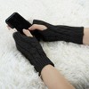 Unique Bargains Pair Women's Winter Lace Trim Fingerless Thumbhole Stretchy Knitted Gloves - 4 of 4