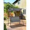 67.75"3-Person Porch Swing with Stand, Outdoor Swing for Patio Porch - 2 of 4