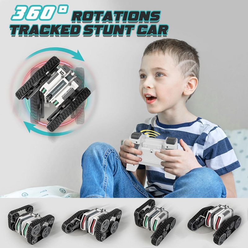 Link 360º Angles Driving Double-Sided Remote Control Radio-controlled Stunt Car with Rotating Lights - Makes A Great Gift, 3 of 5
