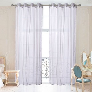 Ruthy's Outlet Panel Pair Window Sheer Curtains Grommet Panels - 1 of 3