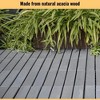 Dolonm Eco-Friendly Grey Striped Hardwood Deck Tiles Interlocking Set 10 PCS DIY Waterproof Flooring for Garage, Patio, Gym - 2 of 4