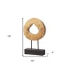 HomeRoots 19" Brown and Black Wood Log Cross Section Tabletop Sculpture - 3 of 4