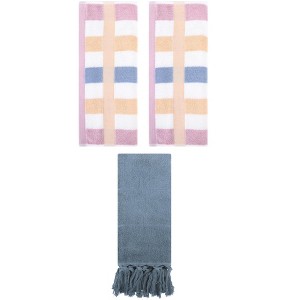 REGALWOVEN 3 Packs Cotton Absorbent Soft Decorative Bathroom Hand Towel for Kitchen - 1 of 4