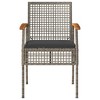vidaXL Patio Chairs with Cushions 2 pcs Gray Poly Rattan Acacia Wood - 4 of 4