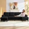 Mjkone 110"Velvet U-Shaped Sectional Sofa Couches, Upholstered 4-Seater Sofa with Double Chaises and Sleepable Armrests - 2 of 4