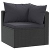 VidaXL 2 Piece Patio Sofa Set with Cushions Poly Rattan Black - 3 of 4