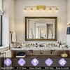 POWLIG 45.28-in 6-Light Gold Bathroom Light Fixtures Over Mirror Vanity Lighting with Clear Glass Globe Shades - 3 of 4