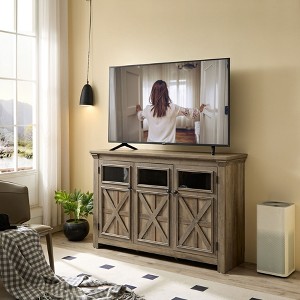 NicBex TV Stand for 65 Inch TV with Round Metal Knobs,TV Entertanment Center with 3 Glass Doors Cabinet,TV Console Table for Living Room - 1 of 4