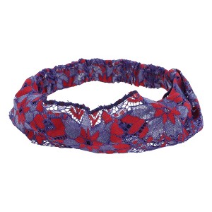 Unique Bargains Women's Flowers Thin Lace Wide Headband 1 Pc - 1 of 4