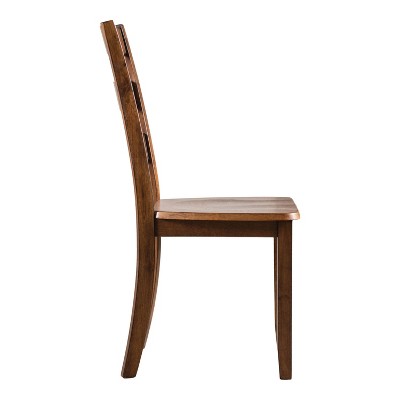 Walnut Solid Wood 5-Piece Dining Set with Slat Back Chairs