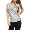 INSPIRE CHIC Women's U-Neck Stretchy Slim Fit Shiny Sparkly Metallic Tank Top - 2 of 4