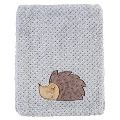 Hudson Baby Infant Boy Plush Waffle Blanket, Hedgehog, One Size