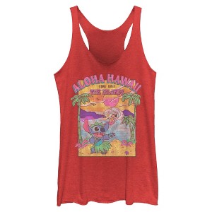 Womens Lilo & Stitch Aloha Hawaii Come Visit the Islands Racerback Tank - 1 of 4
