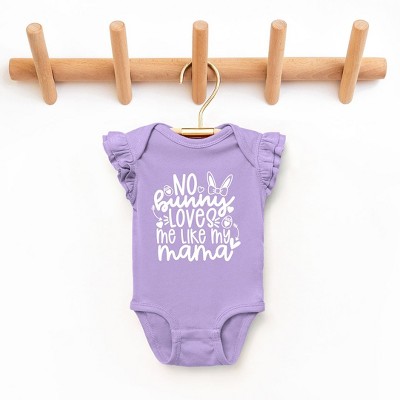 The Juniper Shop No Bunny Loves Me Like Mama Baby Flutter Sleeve Bodysuit