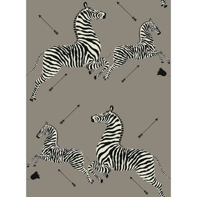 NuWallpaper Brewster Zebra Safari Scalamandre Self Adhesive Wallpaper Gray