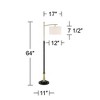 Possini Euro Design Burbank Modern 64" Tall Standing Floor Lamps Set of 2 Lights Task Downbridge Black Gold Metal Brass Finish Living Room Bedroom - 4 of 4