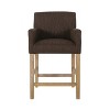 CAVINAS Contemporary Upholstered Counter Stool with Rounded Armrests and Rubberwood Frame - 3 of 4