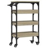 CLIHOME 4-Tier Rolling Kitchen Trolley 29.9" Engineered Wood With Lockable Wheels - 4 of 4