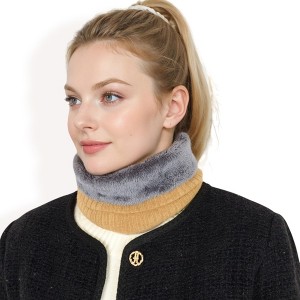 Anna-Kaci Women's Ribbed Knit Neck Warmer with Fleece Lining for Winter Warmth and Comfort - 1 of 4