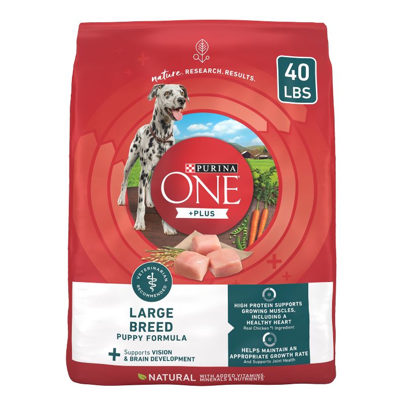 Purina ONE SmartBlend Large Breed Puppy Natural Chicken Flavor Dry Dog Food - 40lbs, 1 of 9