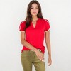Anna-Kaci Women's V-Neck Blouse With Flutter Sleeves And Lace Trim Detail - 4 of 4