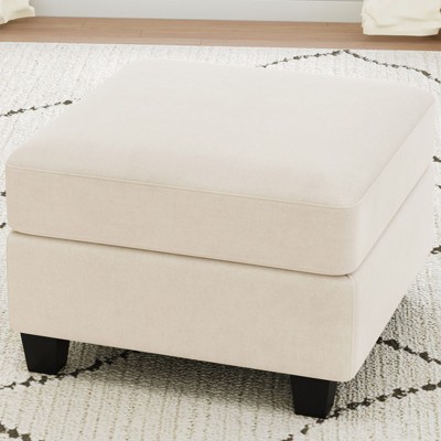 Belffin Velvet Storage Ottoman – Modular Square Footrest & Sectional Add-On