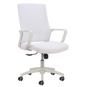Low Back Office Chair 39.2–43.1"H White – Mesh Fabric & Nylon Frame, Adjustable Swivel Office Chair By Zuo Modern - 1 of 4