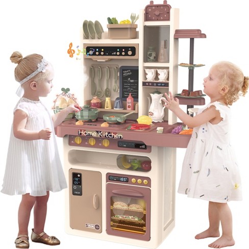 Wooden Play Kitchen Play Set With Light And Sound Kids Wooden Play