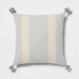 Euro Slub Texture Stripe with Tassels Decorative Throw Pillow - Threshold™
