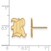 Black Bow Jewelry 14k Yellow Gold Rice Owls NCAA Post Earrings - 2 of 3