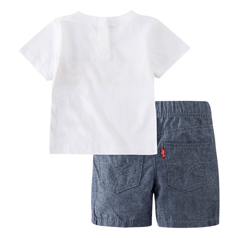 Levi's® Baby Boys' 2pc Box Tab Short Sleeve Top & Bottom Set - White, 2 of 3