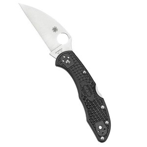 Spyderco Delica 4 Wharncliffe Folding Knife with Full-Flat Ground VG-10 Stainless Steel Blade | Get Maximum Performance with the FRN Handle, Black - 1 of 4