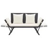 Outdoor Sun Bed Black rattan, creamy white cushions - 4 of 4