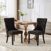 OUTSUPPLY Set of 2 Luxury Tufted Linen Accent Chairs, Wood Legs, High Back Support, 280lb Capacity - 3 of 4