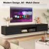 CIPACHO Modern Black Wall-Mounted TV Cabinet - Colorful LED Strip, Double Doors + Open Shelf, Cable Management & Anti-Tip Hardware - 2 of 4