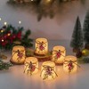 MOEPISY 6 PCS Glass Tealight Candle Holder Set with Red Berry and Pine Needles Small Tea Candleholders - 4 of 4