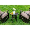 ALAULM 3 Piece Patio Outdoor Aluminum Metal Swivel Rocking Chairs with 1 Coffee Table - 4 of 4