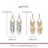Bead Earrings Set Feather Tassel Gold Boho Ethnic Retro Bohemian Dangle Earring Bead Women Jewelry for Birthday Party Gifts - 2 of 4
