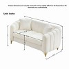 Modern 2-Seater Sofa, Teddy Fabric Loveseat Couch with Gold Metal Legs, Deep Seat Sofa for Apartment or Living Room - Koiai - 4 of 4