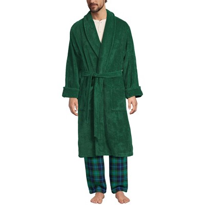 Lands' End Men's Calf Length Turkish Terry Robe