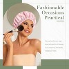 Reusable Shower Cap for Women, Large Waterproof Shower Essentials Bonnet Washable Elastic Band Bath Hair Wrap Hat - 2 of 4