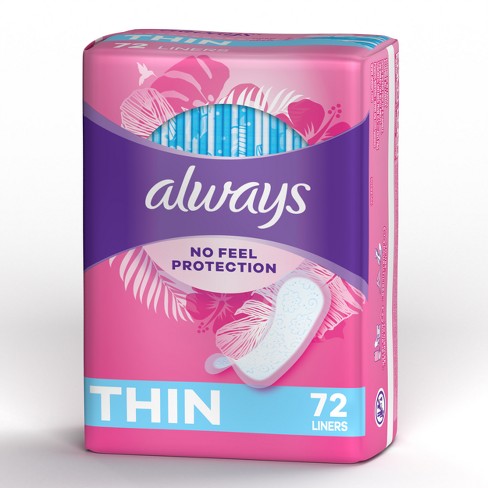 Always Dailies Thin Unscented Panty Liners - Regular - 72ct : Target