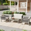 4-Piece Acacia Wood Patio Seating Set,Outdoor Patio Set With Soft Cushions And Coffee Table,Patio Small Space Chat Set -Maison Boucle - 2 of 4